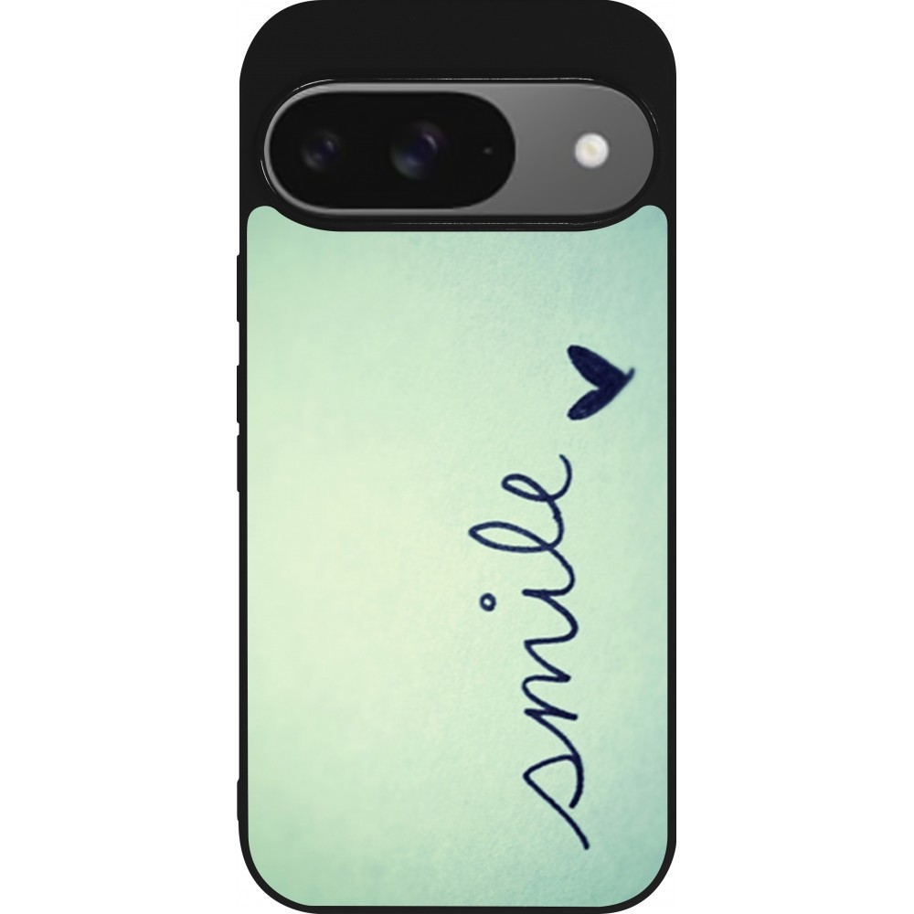 Google Pixel 9 / Pixel 9 Pro Case Hülle - Silikon schwarz Smile