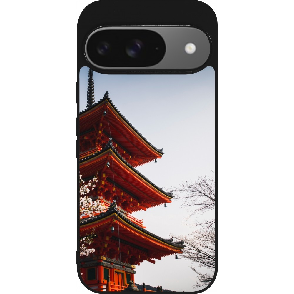Google Pixel 9 / Pixel 9 Pro Case Hülle - Silikon schwarz Spring 23 Japan