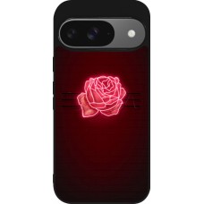 Google Pixel 9 / Pixel 9 Pro Case Hülle - Silikon schwarz Spring 23 neon rose