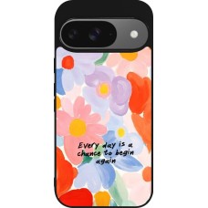 Google Pixel 9 / Pixel 9 Pro Case Hülle - Silikon schwarz Every day is a chance 2026