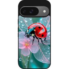 Google Pixel 9 / Pixel 9 Pro Case Hülle - Silikon schwarz Ladybird in bloom 2026