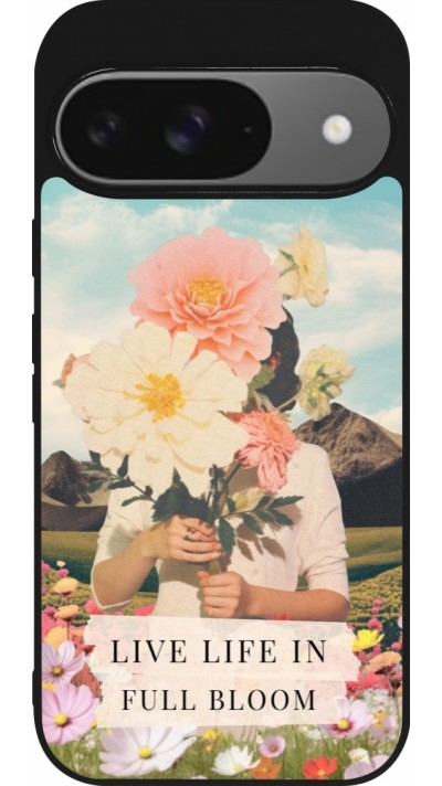 Google Pixel 9 / Pixel 9 Pro Case Hülle - Silikon schwarz Live life in full moon 2026