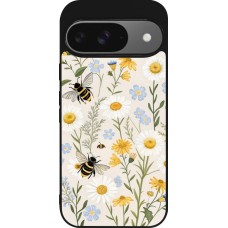 Google Pixel 9 / Pixel 9 Pro Case Hülle - Silikon schwarz Pattern bees 2026