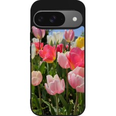 Google Pixel 9 / Pixel 9 Pro Case Hülle - Silikon schwarz Tulips 2026