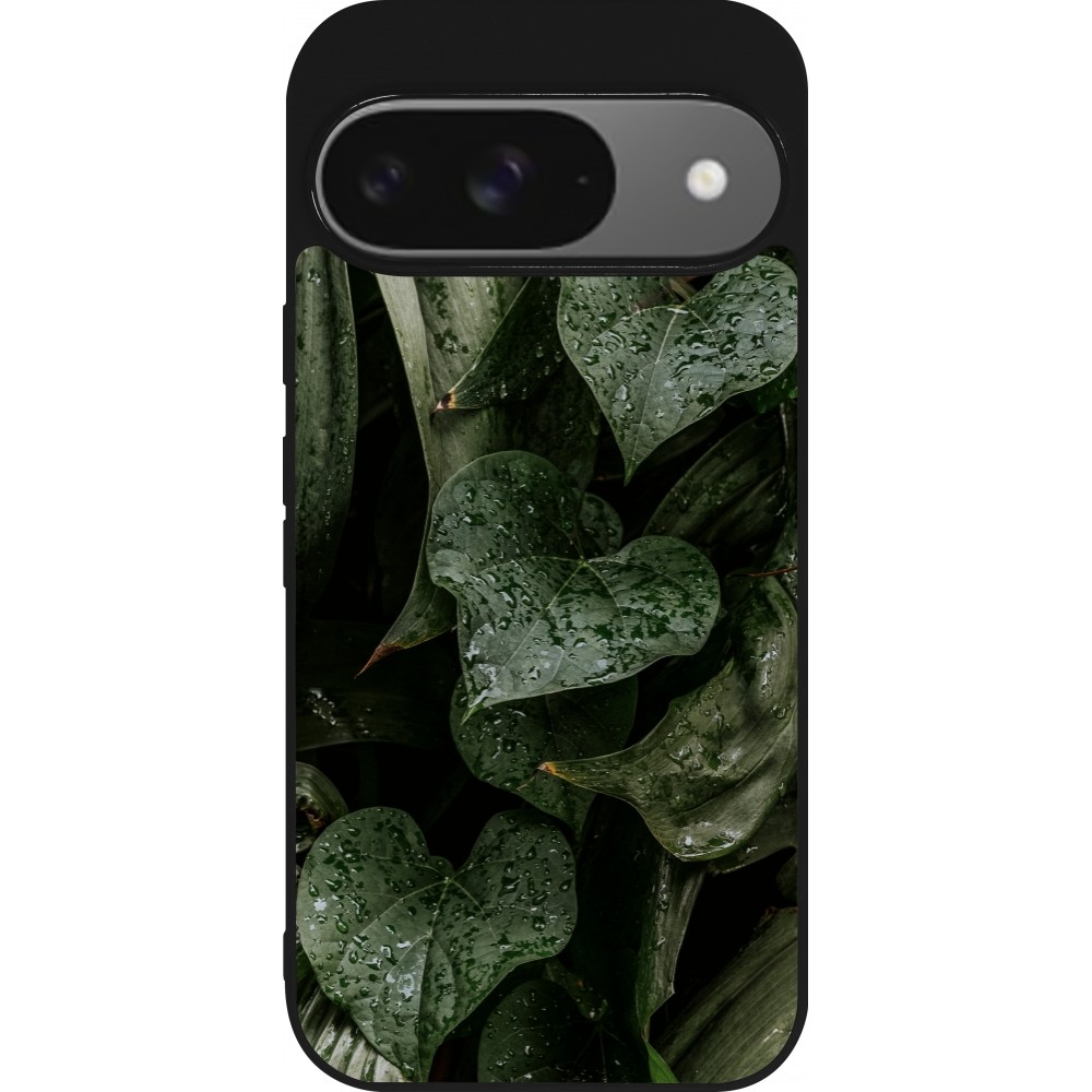 Google Pixel 9 / Pixel 9 Pro Case Hülle - Silikon schwarz Spring 23 fresh plants