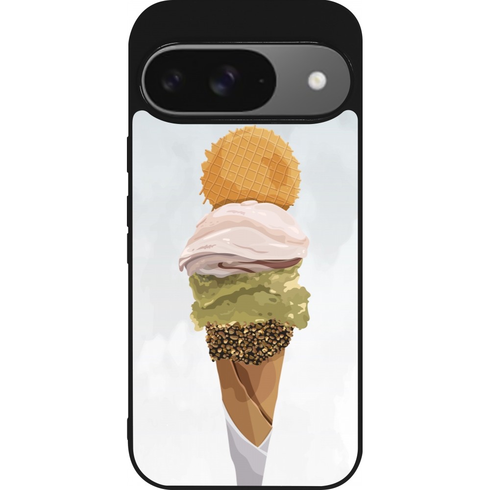 Google Pixel 9 / Pixel 9 Pro Case Hülle - Silikon schwarz Summer 2025 Cornet