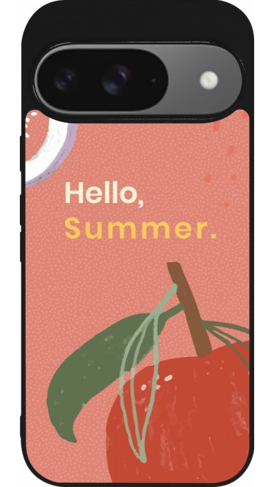 Google Pixel 9 / Pixel 9 Pro Case Hülle - Silikon schwarz Summer 2025 Hello summer