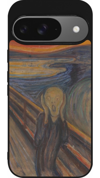 Google Pixel 9 / Pixel 9 Pro Case Hülle - Silikon schwarz Kunstbild - Der Schrei - Edvard Munch