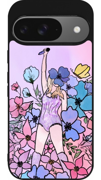 Google Pixel 9 / Pixel 9 Pro Case Hülle - Silikon schwarz Taylor Swift Sketch - Pink