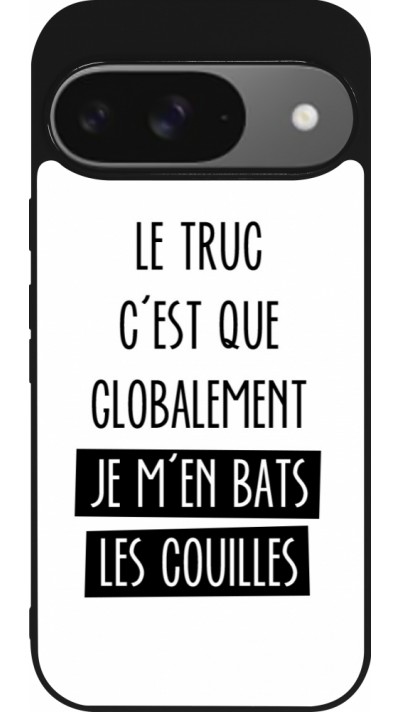 Coque Google Pixel 9 / Pixel 9 Pro - Silicone rigide noir Le truc globalement bats les couilles Coque Google Pixel 9 / Pixel 9 Pro - Silicone rigide noir Le truc globalement bats les couilles