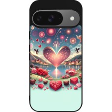 Google Pixel 9 / Pixel 9 Pro Case Hülle - Silikon schwarz Valentin 2025 Schick