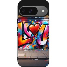 Google Pixel 9 / Pixel 9 Pro Case Hülle - Silikon schwarz Valentin 2025 Liebe U Tag