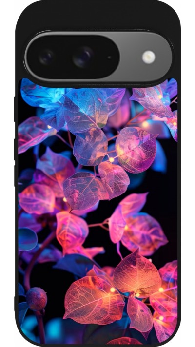 Coque Google Pixel 9 / Pixel 9 Pro - Silicone rigide noir Artificial vegetation 2025