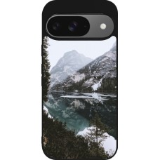 Google Pixel 9 / Pixel 9 Pro Case Hülle - Silikon schwarz Winter 22 snowy mountain and lake