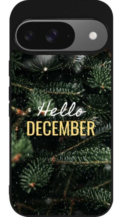 Google Pixel 9 / Pixel 9 Pro Case Hülle - Silikon schwarz Winter 25 Winter hello december