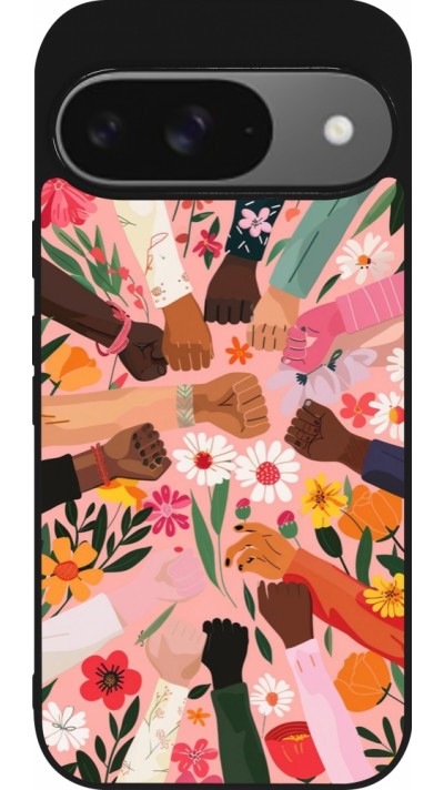 Google Pixel 9 / Pixel 9 Pro Case Hülle - Silikon schwarz Womens day 2026 8