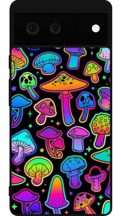 Coque Google Pixel 6 - Silicone rigide noir Autumn 2024 magic mushrooms Coque Google Pixel 6 - Silicone rigide noir Autumn 2024 magic mushrooms