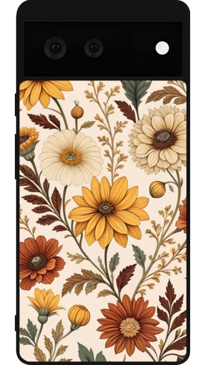 Coque Google Pixel 6 - Silicone rigide noir Autumn 25 Flower pattern Coque Google Pixel 6 - Silicone rigide noir Autumn 25 Flower pattern
