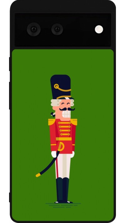 Google Pixel 6 Case Hülle - Silikon schwarz Christmas 25 Nutcracker Green
