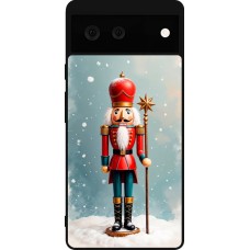 Google Pixel 6 Case Hülle - Silikon schwarz Christmas 25 Nutcracker Snow