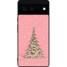 Google Pixel 6 Case Hülle - Silikon schwarz Christmas 25 Pink Tree