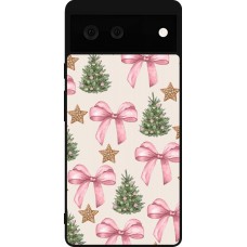 Google Pixel 6 Case Hülle - Silikon schwarz Christmas 25 Vintage Ribbons