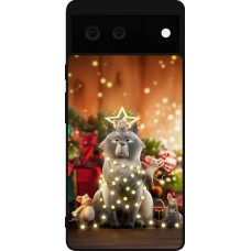 Google Pixel 6 Case Hülle - Silikon schwarz Christmas 25 Xmas Cat