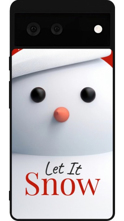 Google Pixel 6 Case Hülle - Silikon schwarz Christmas 25 Xmas Snowman