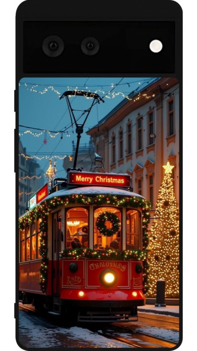 Google Pixel 6 Case Hülle - Silikon schwarz Christmas 25 Xmas Train