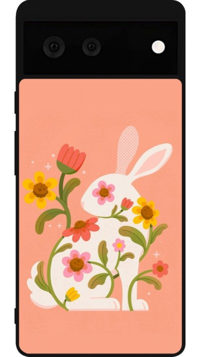 Google Pixel 6 Case Hülle - Silikon schwarz Easter 2026 Rabbit collage