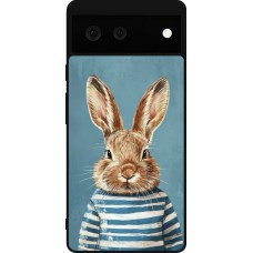 Google Pixel 6 Case Hülle - Silikon schwarz Easter 2026 Rabbit navy