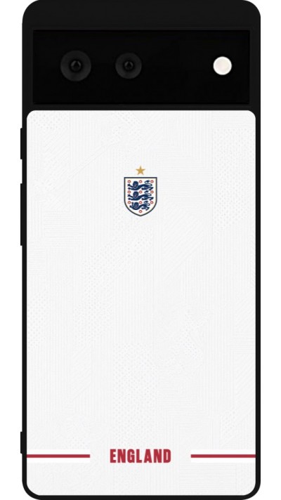 Google Pixel 6 Case Hülle - Silikon schwarz England 2026 personalisierbares Fussballtrikot
