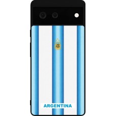 Google Pixel 6 Case Hülle - Silikon schwarz Argentinien 2026 personalisierbares Fussballtrikot