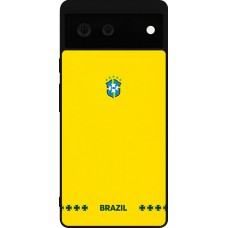 Google Pixel 6 Case Hülle - Silikon schwarz Brasilien 2026 personalisierbares Fussballtrikot