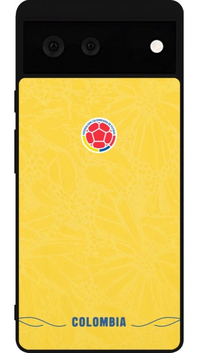 Google Pixel 6 Case Hülle - Silikon schwarz Kolumbien 2026 personalisierbares Fussballtrikot
