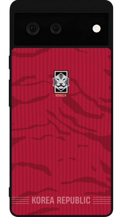 Google Pixel 6 Case Hülle - Silikon schwarz Südkorea 2026 personalisierbares Fussballtrikot