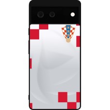Google Pixel 6 Case Hülle - Silikon schwarz Kroatien 2022 personalisierbares Fussballtrikot