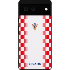 Google Pixel 6 Case Hülle - Silikon schwarz Kroatien 2026 personalisierbares Fussballtrikot