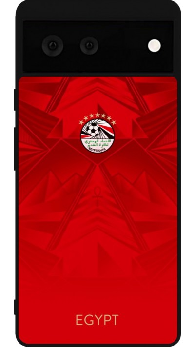 Coque Google Pixel 6 - Silicone rigide noir Maillot de football E?gypte 2026 personnalisable