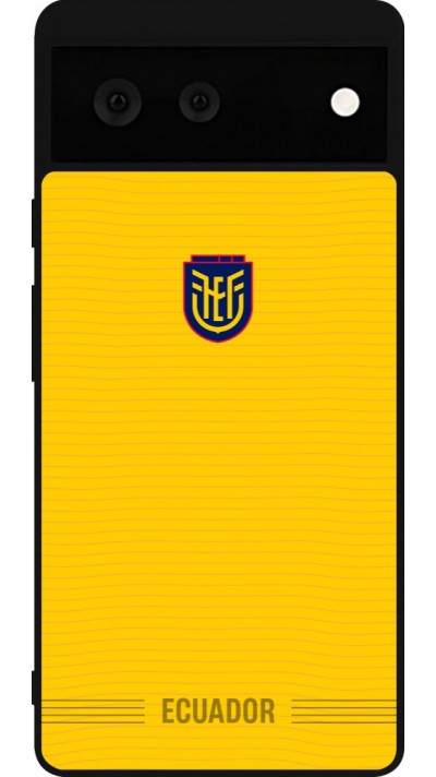 Coque Google Pixel 6 - Silicone rigide noir Maillot de football E?quateur 2026 personnalisable