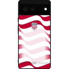 Coque Google Pixel 6 - Silicone rigide noir Maillot de football États-Unis 2026 personnalisable