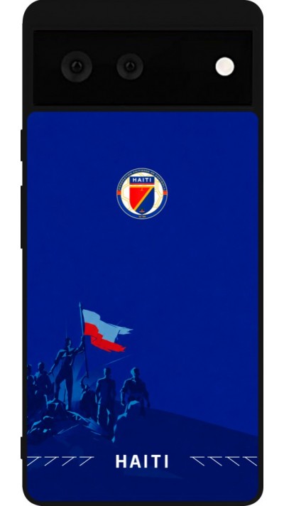 Google Pixel 6 Case Hülle - Silikon schwarz Haiti 2026 personalisierbares Fussballtrikot