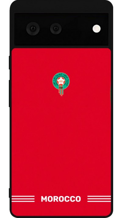 Google Pixel 6 Case Hülle - Silikon schwarz Marokko 2026 personalisierbares Fussballtrikot