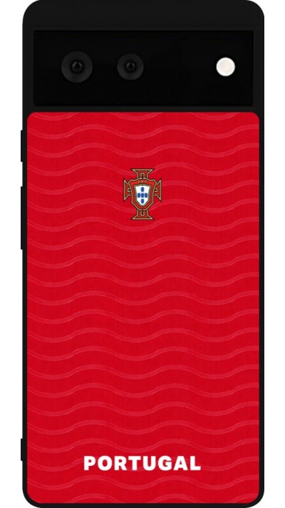 Google Pixel 6 Case Hülle - Silikon schwarz Portugal 2026 personalisierbares Fussballtrikot