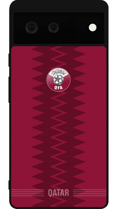 Google Pixel 6 Case Hülle - Silikon schwarz Qatar 2026 personalisierbares Fussballtrikot