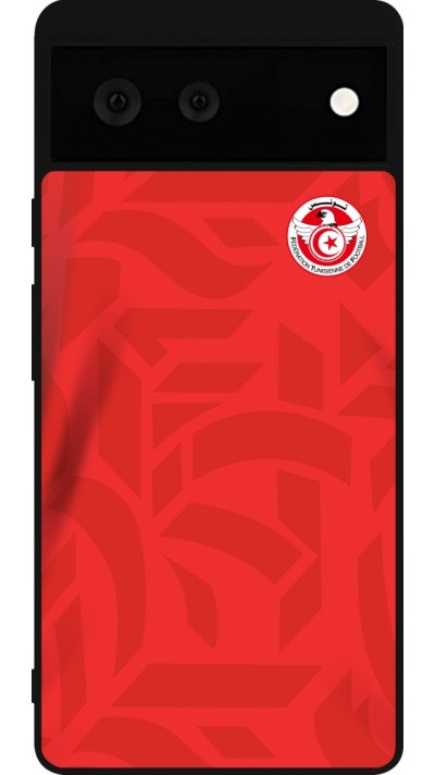 Google Pixel 6 Case Hülle - Silikon schwarz Tunesien 2022 personalisierbares Fussballtrikot