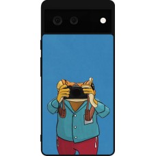 Coque Google Pixel 6 - Silicone rigide noir Frog with camera DTMF