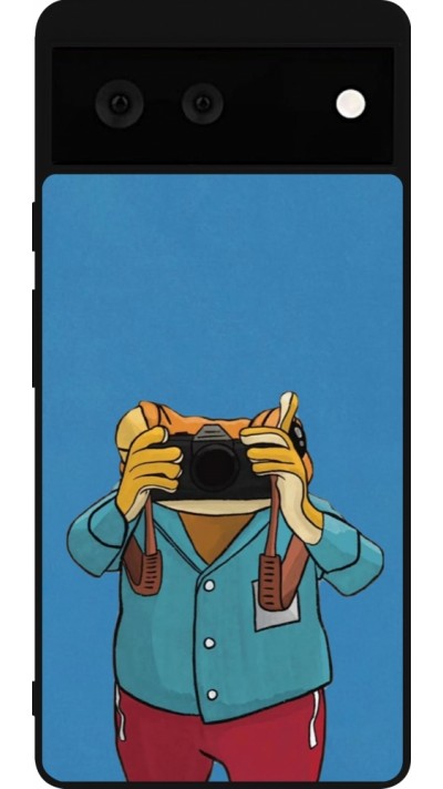Coque Google Pixel 6 - Silicone rigide noir Frog with camera DTMF