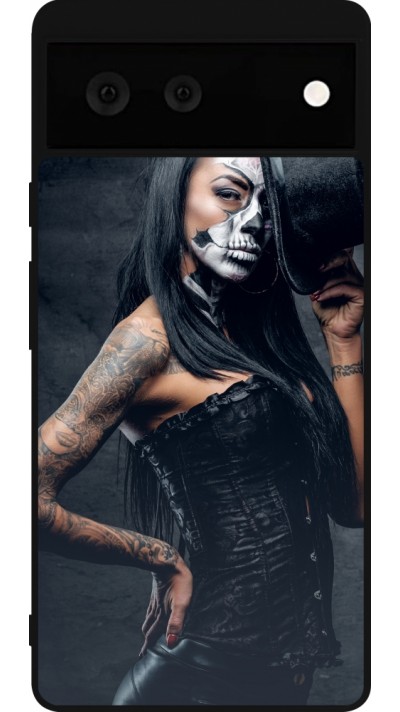 Coque Google Pixel 6 - Silicone rigide noir Halloween 22 Tattooed Girl Coque Google Pixel 6 - Silicone rigide noir Halloween 22 Tattooed Girl
