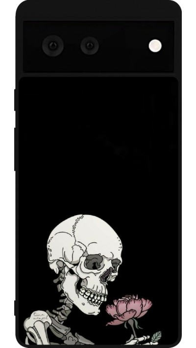 Coque Google Pixel 6 - Silicone rigide noir Halloween 2023 rose and skeleton Coque Google Pixel 6 - Silicone rigide noir Halloween 2023 rose and skeleton